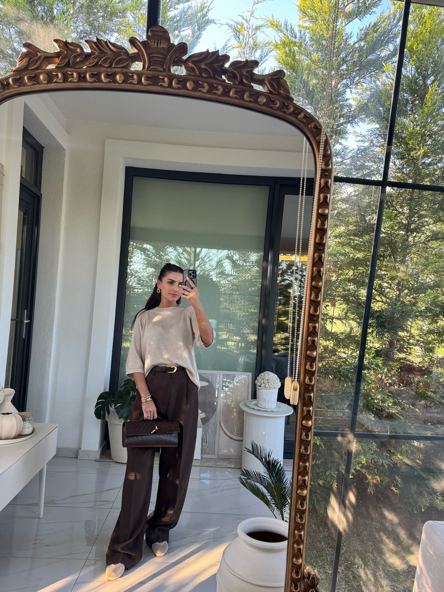 Vizon İnce Örgü Triko Bluz