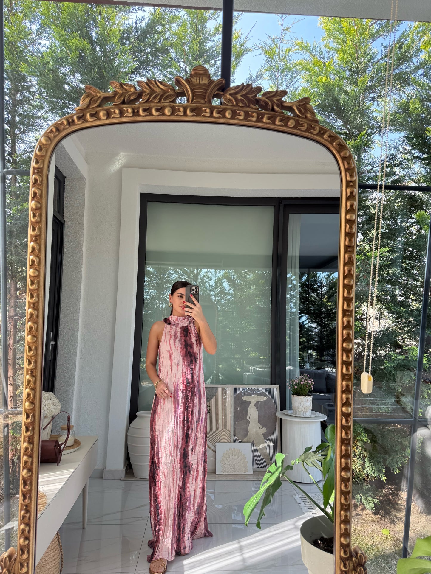 Pembe Saten Elbise