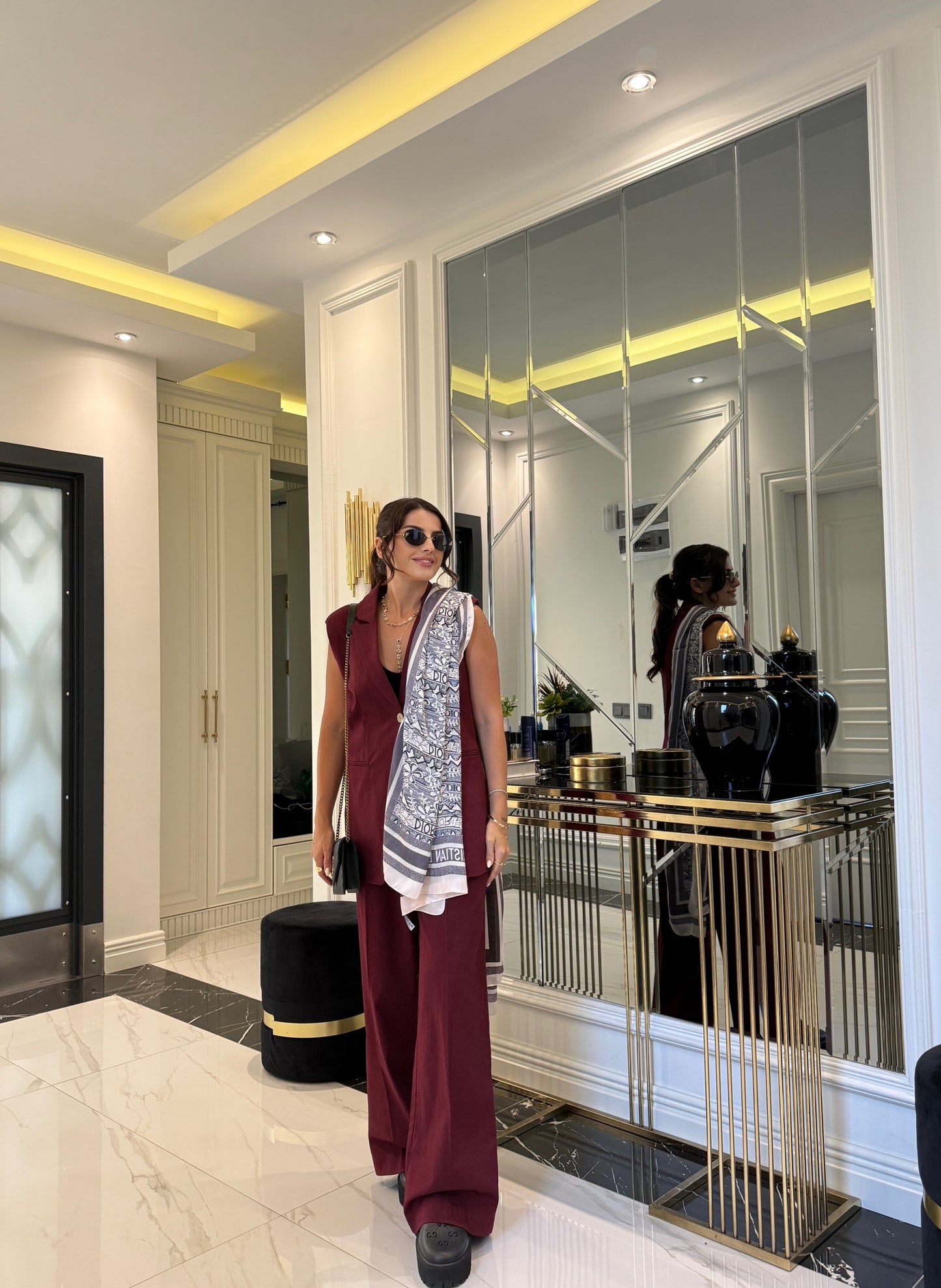 Bordo % 100 Keten Tek Düğmeli Takım
