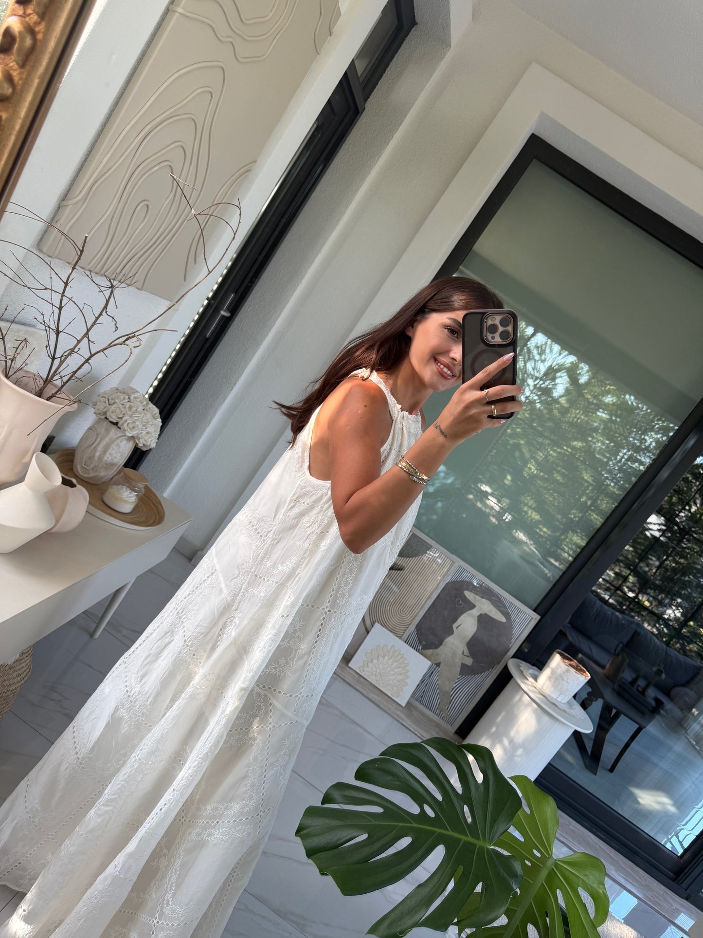 Premium Nakış İşlemeli Astarlı Maxi Elbise