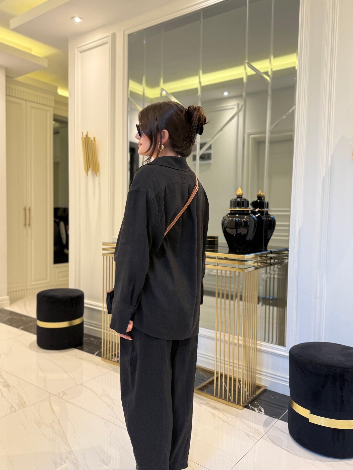 Premium Keten Karışımlı Pantolon Gömlek Takım