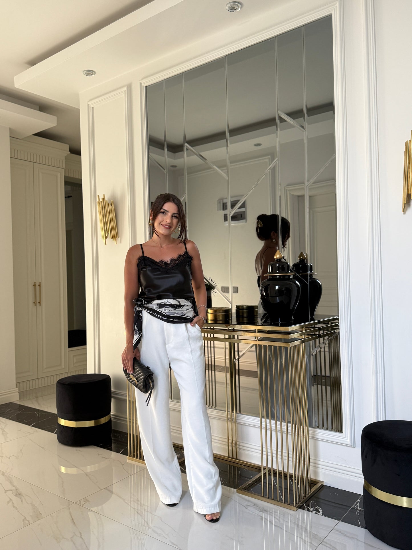 Premium Beyaz Palazzo Pantolon(İç göstermez)