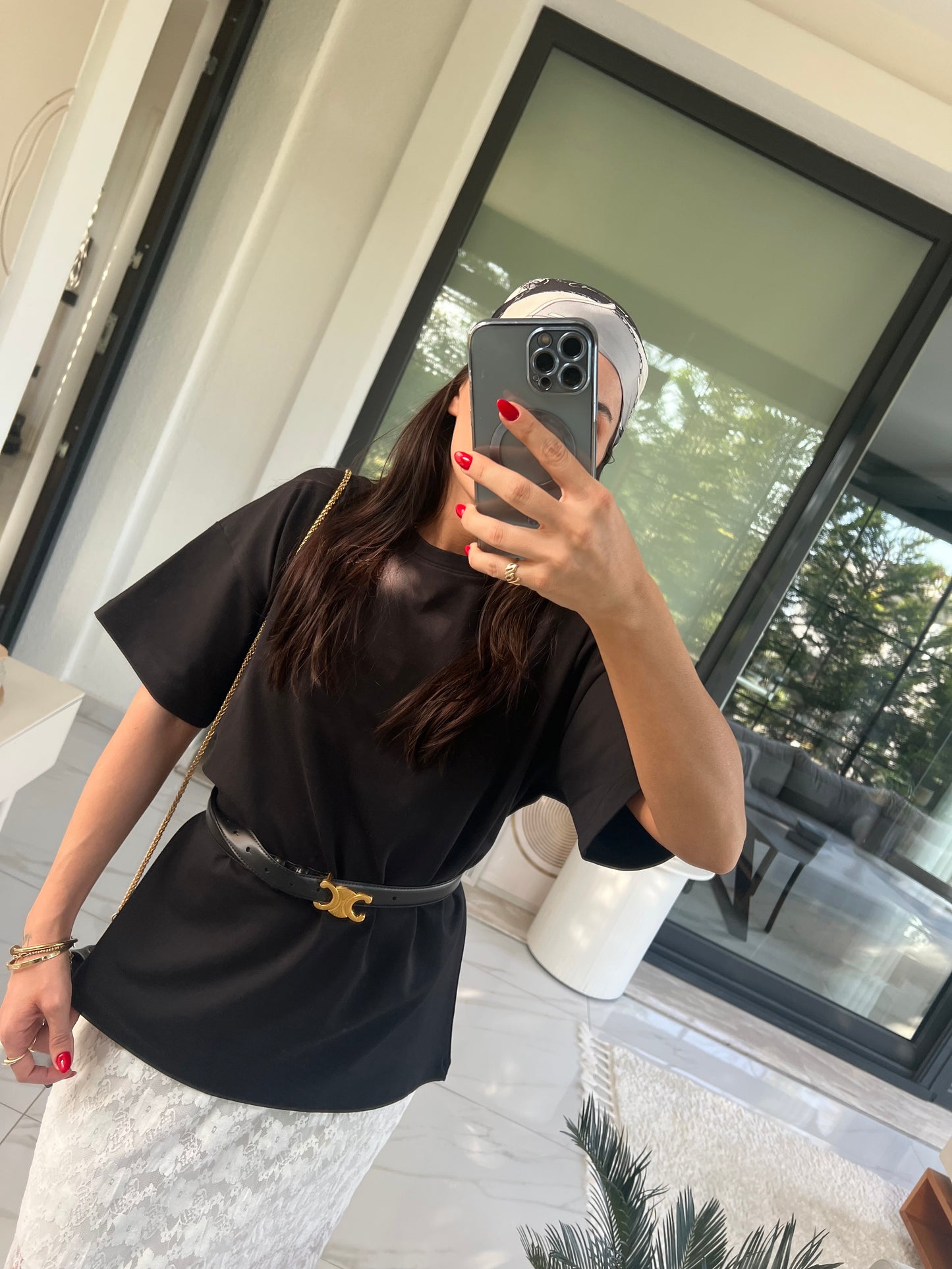 Siyah Oversize Pamuklu Tshirt