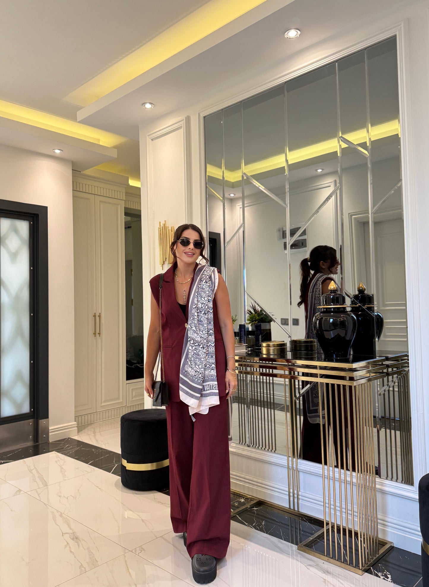 Bordo % 100 Keten Tek Düğmeli Takım