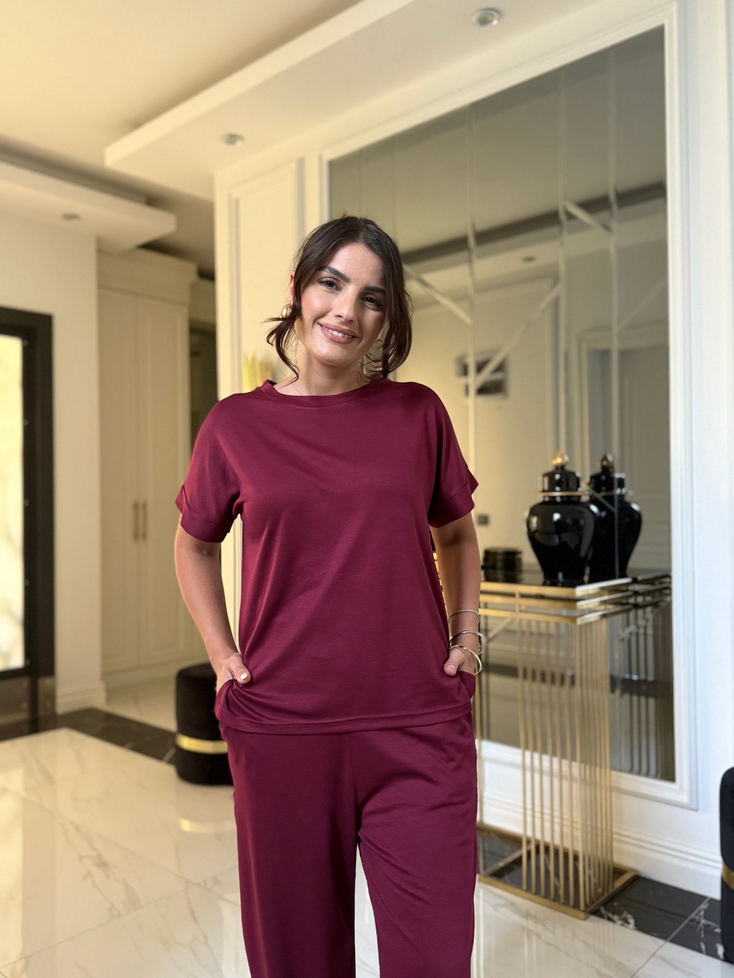 Bordo Modal Eşofman Takımı