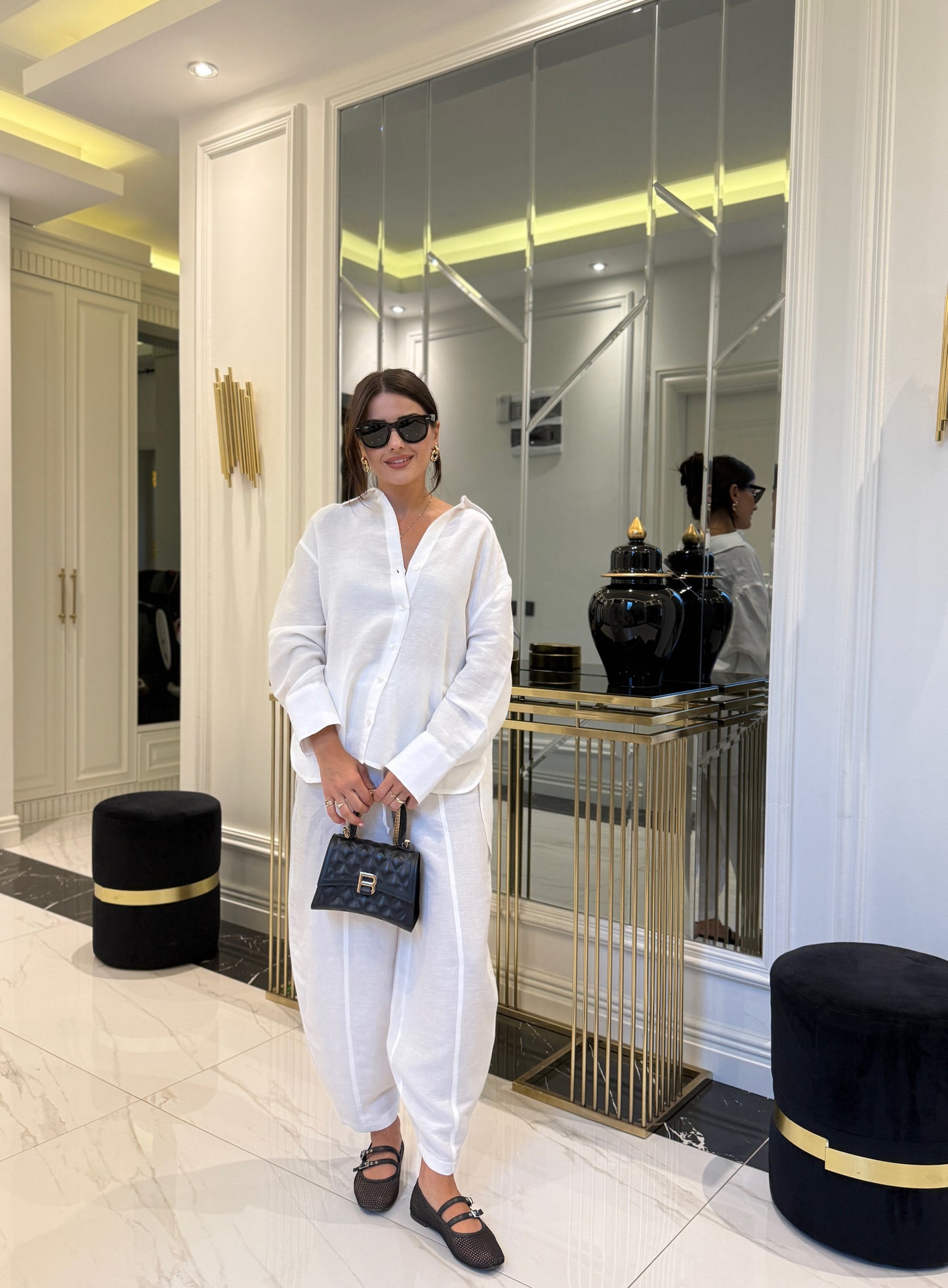 Premium Keten Karışımlı Pantolon Gömlek Takım