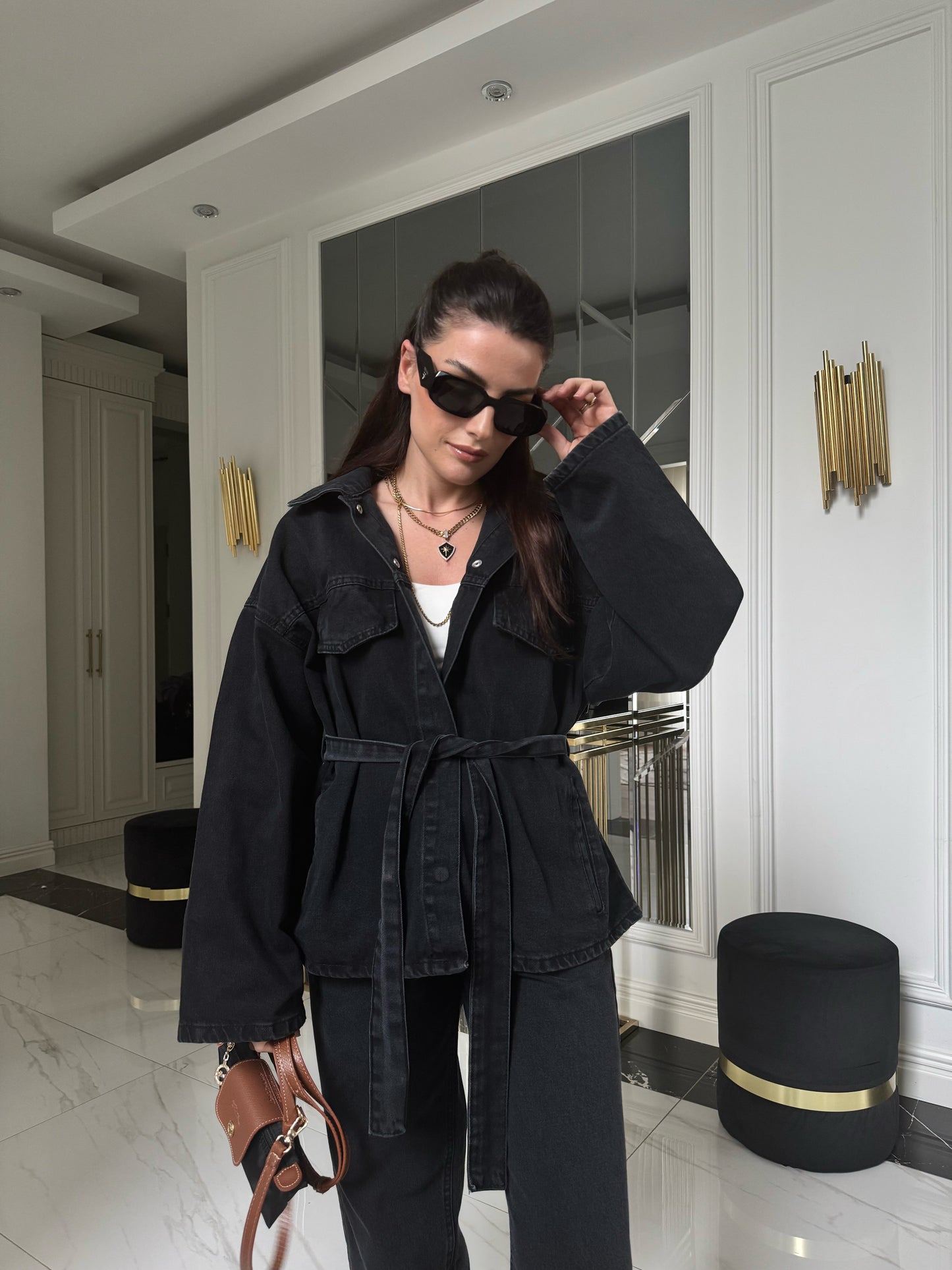 Füme Denim Takım