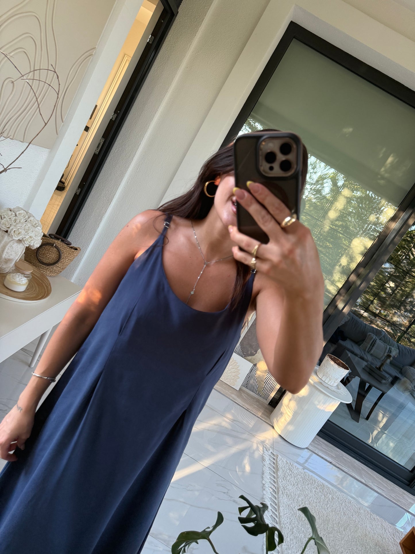 Laci Askılı Elbise ve Crop Gömlek Takım
