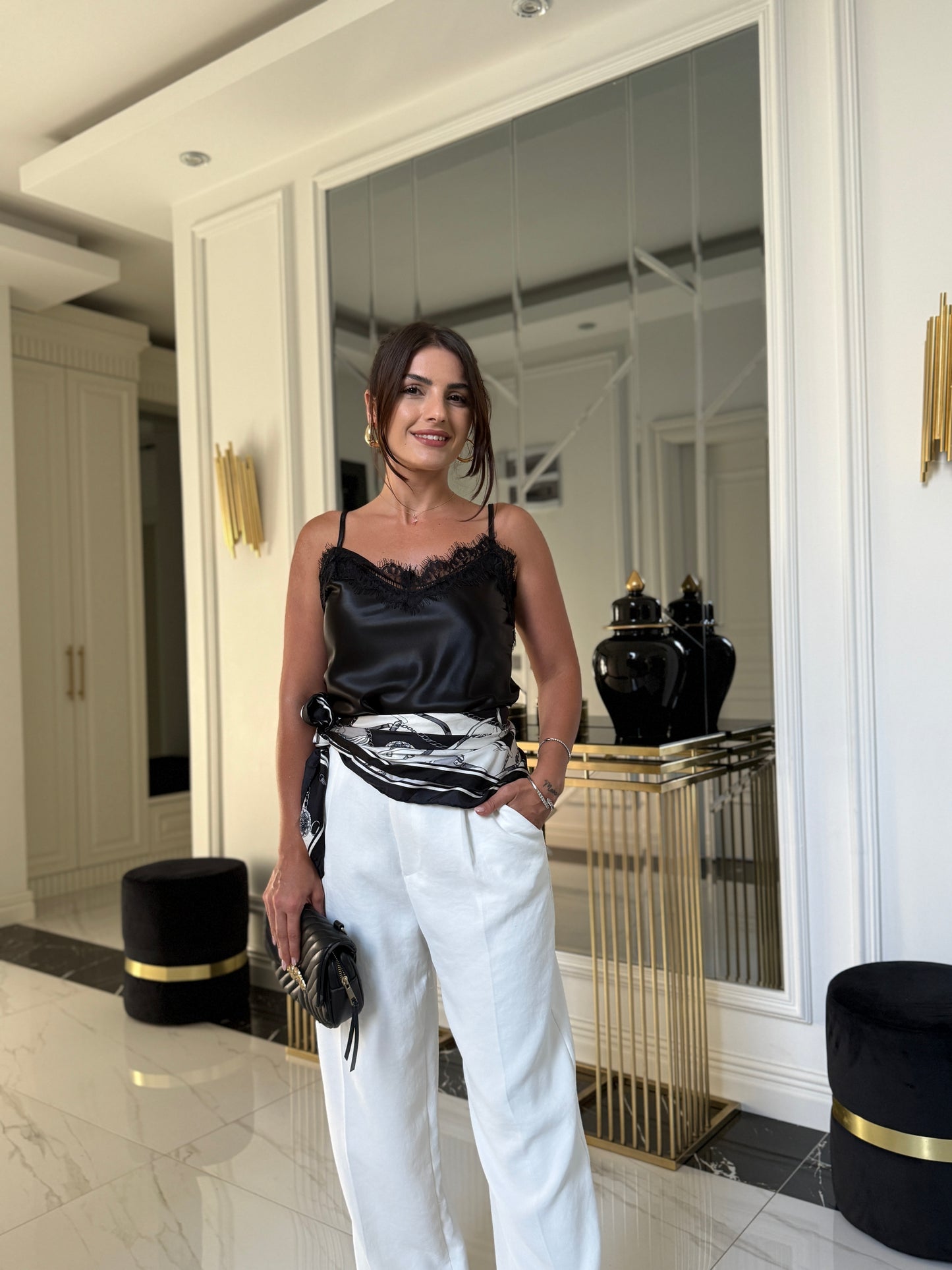 Premium Beyaz Palazzo Pantolon(İç göstermez)