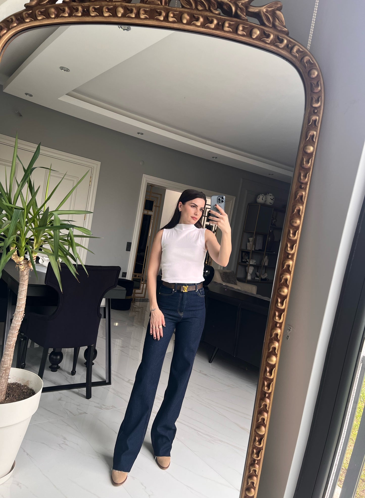 Koyu Lacivert Straight Jean