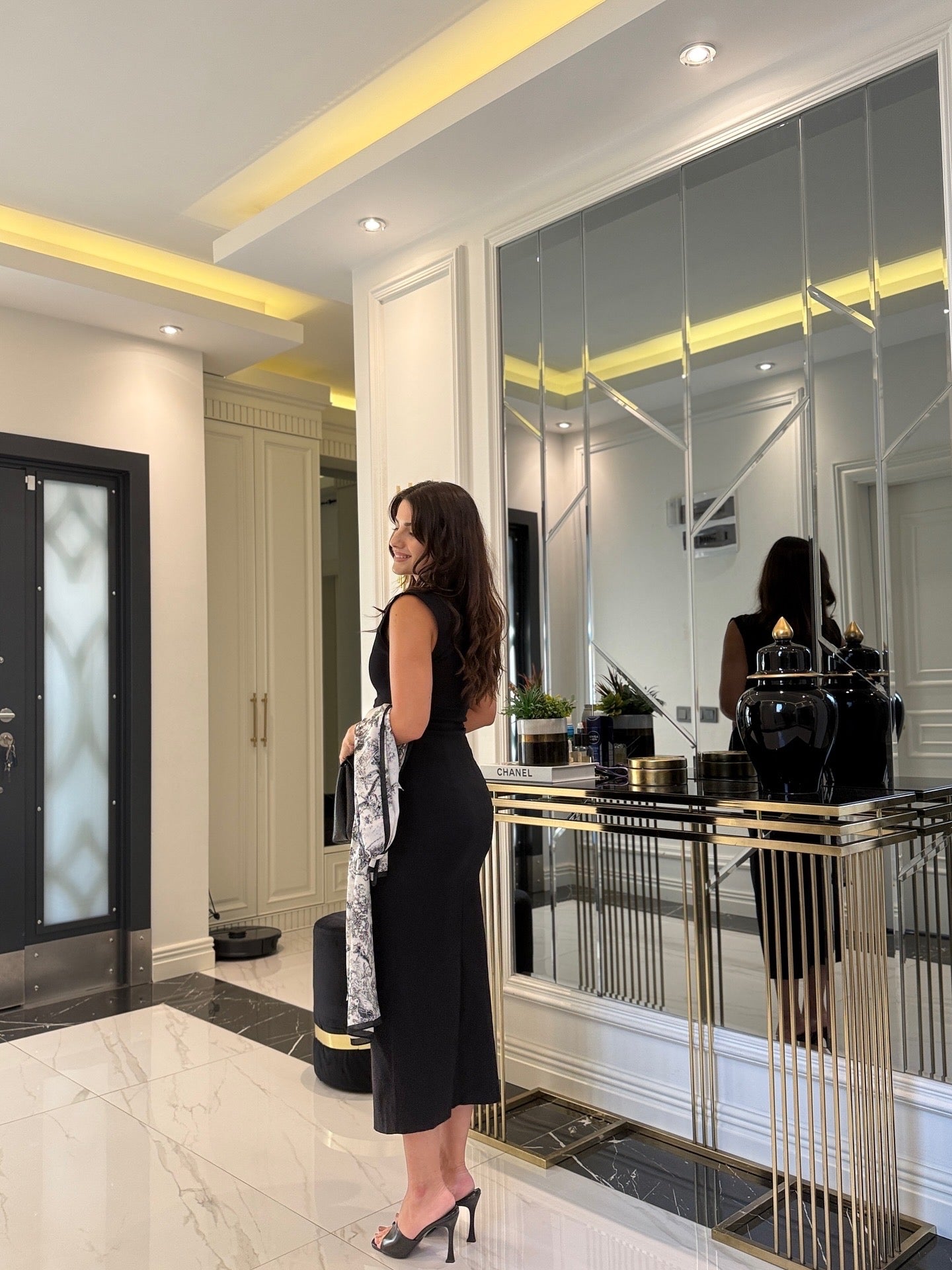 ZR Model Önden Gold Düğmeli Elbise